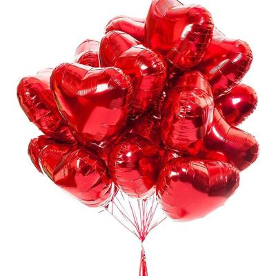 China Alumiunium foil color 18inch pure love heart red foil balloon for wedding engagement confession proposal valentine's day party decoration globos for sale