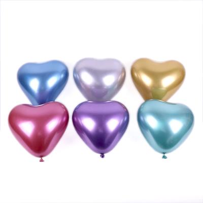 China Professional Good Quality Festivals Balloons Latex Valentines Day Heart Shape Metallic Balloon for sale