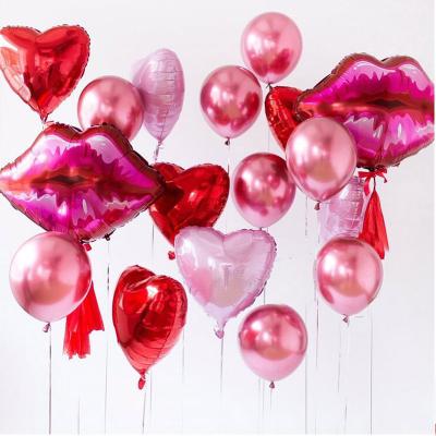 China Red Foil Kiss Big Mouth Lip Helium Foil Balloon for Valentine's Day Wedding Party Decoration Balloon for sale