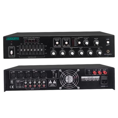 China DC Public Address 120W 6 Input Microphone Mixer Amplifier for sale