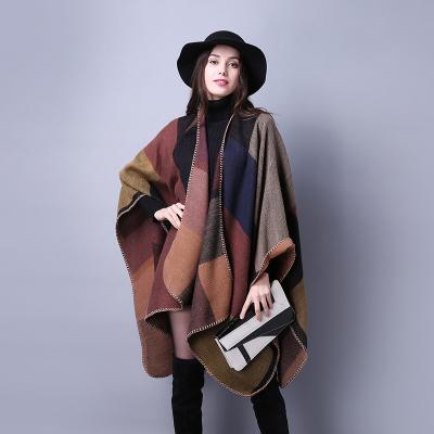 China European and American commercial folk style slit cashmere shawl travel soft lady luxury scarf fashion luxury thick coat for sale