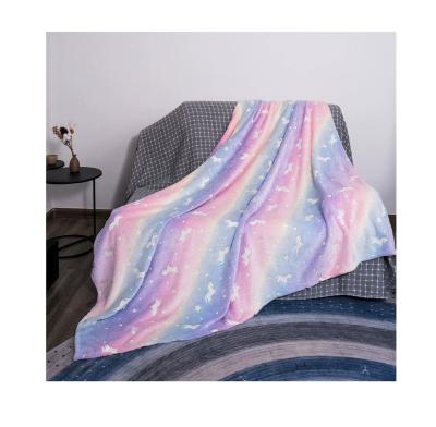 China New Arrival Fluorescent Blanket Kids Single Color Flannel Comfort Blanket for sale