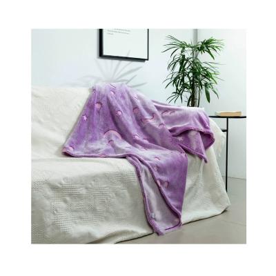 China Wholesale Price Single Home Travel Fluorescent Blanket Flannel Printed Blanket for sale