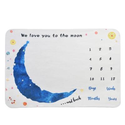 China 120*140cm Big Size Milestone Cartoon Blanket Newborn Photo Baby Photo Bath Towel Wholesale Spot Wrapping Blankets for sale