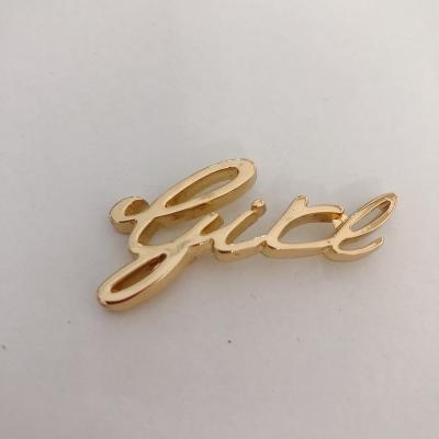 China Eco-friendly 1125 YK Metal Letter Studs With Logo Handbag Tag Bag Label For Bag Accessories for sale