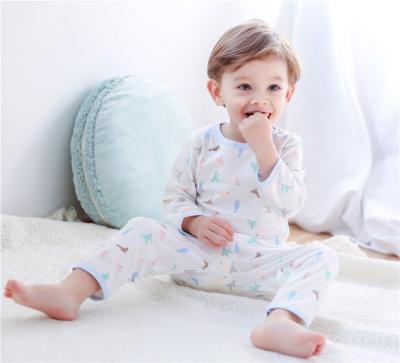 China New children's anti-shrink underwear set wholesale sales girls home clothes long cotton pajamas baby boys for sale