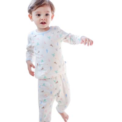 China 2021 New Children's Wholesale Anti-shrink Thin Pajamas Sets Cotton Baby Boy And Girls Home Use Shirt With Pants 2pcs Clothes Set for sale