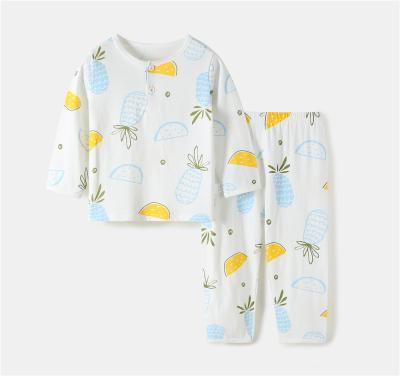 China Baby's cardigan pajamas long sleeves suit cotton casual baby summer thin children's long-sleeved home clothes newborn for sale