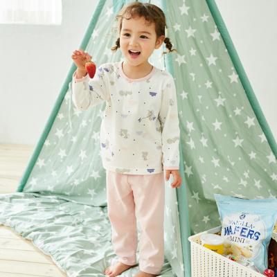 China Factory Wholesale Children's 100% Cotton Underwear Anti-Shrink Set Boys and Girls Two-Piece Long Baby Pajamas Slim Home Use for sale