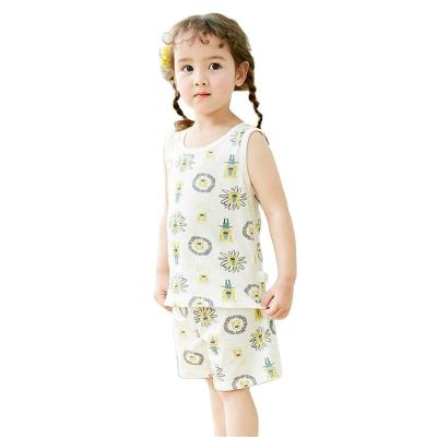 China Wholesale Casual Fashion Cotton Summer Custom Sleeveless 2 Piece Vest Children Wear Clothing Sets Kids Boys Children Clothing for sale