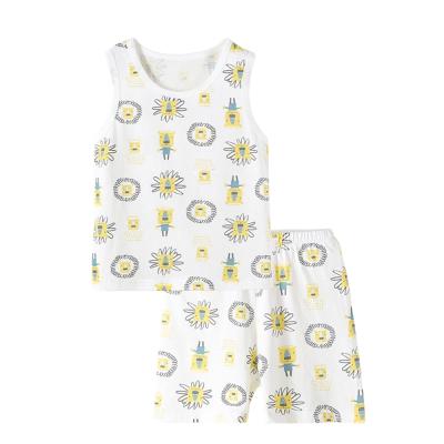 China 2022 summer sale casual infant kids cotton sports set baby boys girls clothes kids vest hot sleeveless set for sale