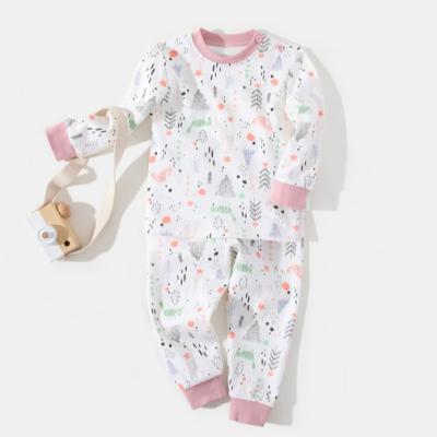 China Factory Wholesale Breathable Kids Long Sleeve Tops And Pants Clothing Sets Toddler Girls 2 Piece Pajamas Sets for sale