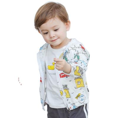 China 2021 Autumn New Anti-shrink Freehand Sketch Hooded Long Sleeve Jacket Children's Breathable Jacket for sale