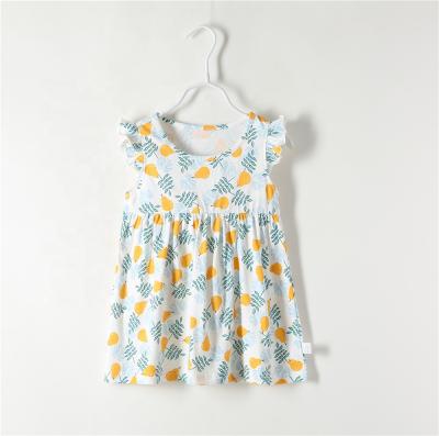 China Anti-wrinkle 2021 summer boutique clothing floral print baby sleeveless cotton dresses for girls for sale