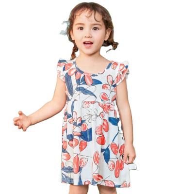 China Anti-wrinkle 2021 Summer Children Clothes Summer Adorable Kids Dress 100% Cotton Girls Sleeveless Dress For Vacation for sale