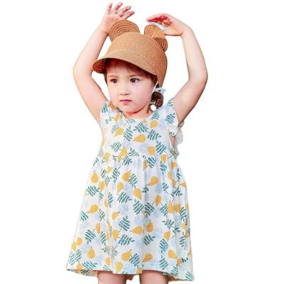 China Anti-wrinkle girls summer dresses 1 to 6 years old children summer dress 2021 children's short sleeve cotton colorful dress for sale