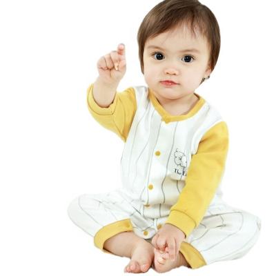 China Wholesale Cotton Breathable Newborn Baby Boy Girls Long Sleeve Jumpsuit Toddler Jumpsuit Pajamas for sale