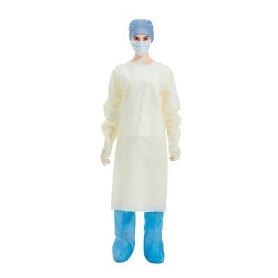 China Water Proof Disposable Sterile Isolation Gown , Yellow Disposable Chemotherapy Gown For Hospital for sale