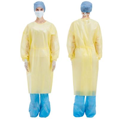 China Custom Patient Isolation Gown PPE Water Proof Sms Disposable Nonwoven Isolation Gown With Knitted Cuff Isolation Gown/Coverall Water Proof for sale