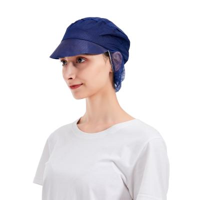 China Eco-Friendly Disposable Nonwoven Cap Factory Food Industry Peak Cap Hat With Hair Net for sale