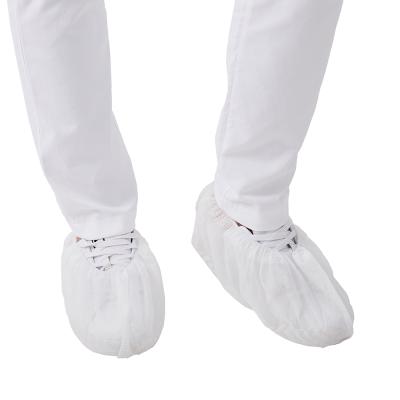 China Waterproof Non Slip Eco - Friendly CPE Disposable PP Protective White Shoe Cover for sale