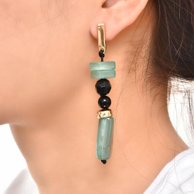 China 2022 TRENDY Summer Long Beaded Earrings Stud Earrings Bohemian Acrylic Jewelry Personalized Elegant Handmade Beaded Earrings For Party for sale