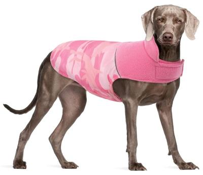 China Outdoor Fleece Dog Fleece Dog Fleece Outdoor Reflective Camouflage Dog Suit Viable Windproof Comfortable Vest With Leash Hole for sale