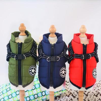 China Sustainable Wholesale Custom Waterproof Dog Coat Winter Padded Cotton Thickened Dog Clothes Jacket for sale