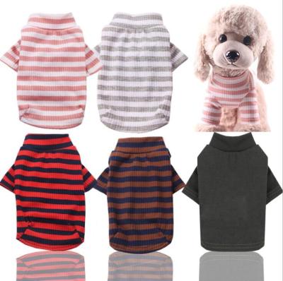 China Fashion Summer Soft Cotton Dog Cat Stocked Stretch Striped T-Shirt for sale