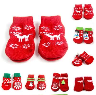 China Durable Fashion Anti Slip Foot Cover Soft Outdoor Warm Dog Socks for sale