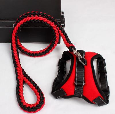 China Soft Breathable Adjustable Reflective Wholesale Reflective No Pull Safety Dog Harness With Nylon Leash for sale