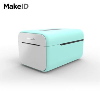 China MAKEID Blue Direct Thermal Desktop Printer with 203 dpi Print Width 3 in Serial USB Ethernet for sale