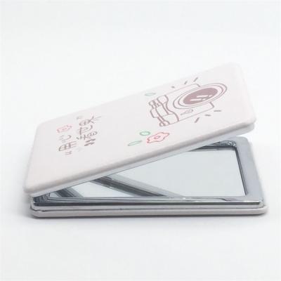 China Wholesale Cute Leather Double Sides Enlarging Logo Metal Make Up Mirror Custom Made for sale