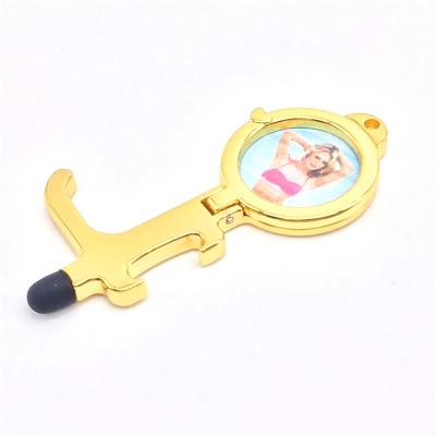 China Promontion Gift Key Chain Door Opener Key Chain Door Opener Brass No Touch Tool Key Chain for sale