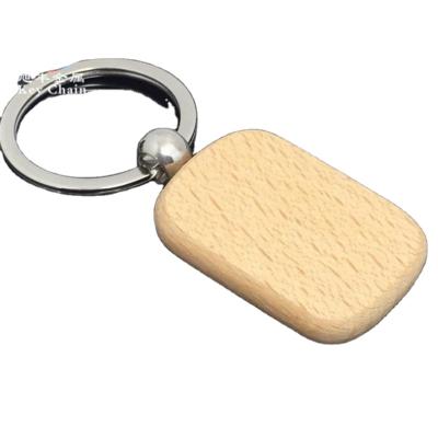 China Promontion Gift High Quality Natural Color Wooden Number Keychain for sale