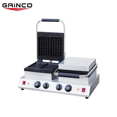 China Stainless Steel Non-Stick Double 2KW Outdoor Professional Belgian Waffle Maker for sale