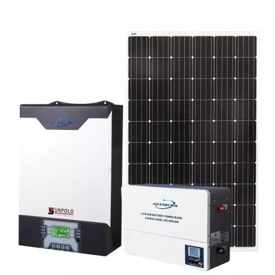 China MPPT System 5kw Solar Panel System Home Hybrid Solar Powered Home 5kw Grid Tied Solar Power System 6kw 8kw 10kw for sale