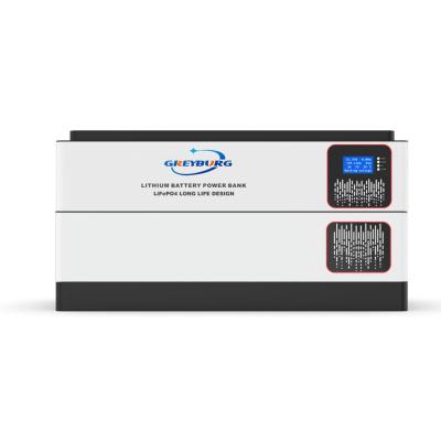 China Durable All Around Protection Home Storage System 51.2V 48V 100AH ​​Solar Pile Lithium Battery For Hybrid Solar Inverter for sale