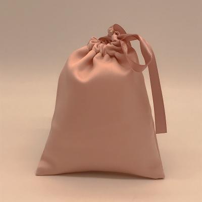 China Pink Satin Drawstring String Bags Small Eco Bags Necklace Earrings Bracelet Organizer Small Drawstring Bags For Jewelry Packaging With Gift for sale