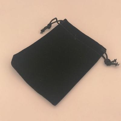 China Storage Bag Black Jewelery Packaging Bag Drawstring Jewelry Packaging Velvet Bags Custom Logo for sale