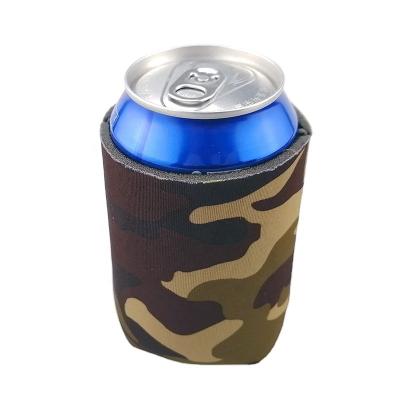 China Green Waterproof Camouflage Stubby Cooler Camo Neoprene Beer Bottle Cooler Box Cooler Sleeve for sale