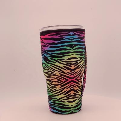 China Waterproof Corrugated Reusable Sublimation Colored Neoprene Iced Coffee Cup Insulator Sleeves With Logo for sale