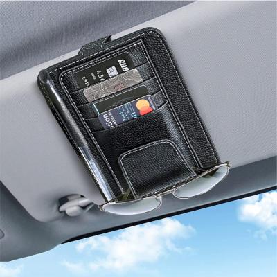 China Durable Premium Sunglass Organizer Car Sun Visor Pocket CD Card Holder Auto Accessories Record Display Showcase for sale