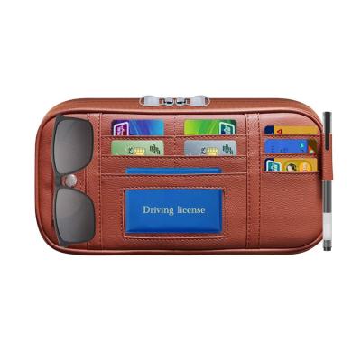 China Durable Auto Truck Accessories Card Sunglasses CD Storage Case Car Sun Visor Interior Organizer Pouch for sale