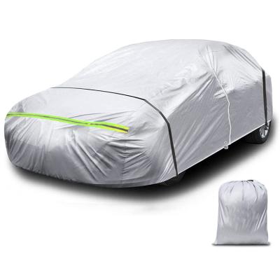 China Silver Breathable Waterproof All Weather UV Protection Full Car Cover Outdoor Portable Folding Car Body Cover for sale