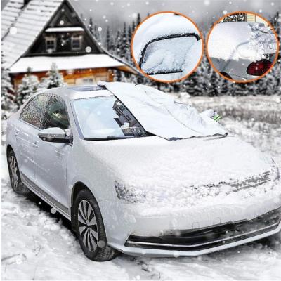 China Silver Waterproof Car SUV Front Side Ice Frost UV Cover Water Resistant With Anti-theft Fins for sale