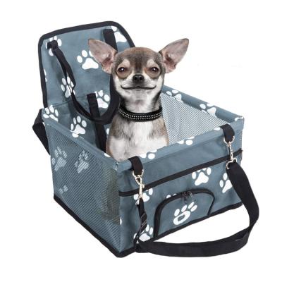 China Small Breathable Folding Soft Pet Cover Dog Car Seat Suitable Booster With Detachable Safety Leash for sale