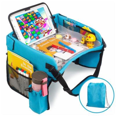 China High Quality Durable Foldable Organizer Kids Travel Tray Car Seat Lap Tray Airplane Play Table Toddler Travel Activity Food Snacks for sale