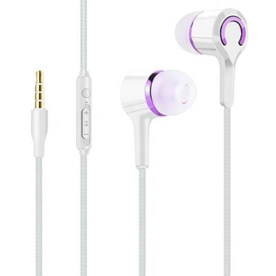 China S01 In-ear 3.5 mm Wired Headset ABS+TPE Fashion Contrash Color Super Bass Microphone In Ear Headphones for sale