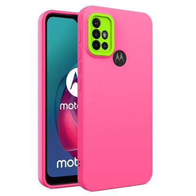 China Contrast Shockproof Color Fashion Liquid Silicone Mobile Phone Case With Camera Lens Protective Mobile Phone Case For MOTOROLA Series for sale